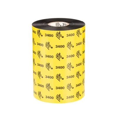 Zebra 3400 wax / resin thermal transfer ribbons core 2.5 (03400BK04045)